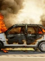 آتش گرفتن خودروی پراید در اهواز