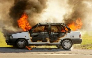 آتش گرفتن خودروی پراید در اهواز